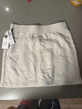 TNA Cream Quilted Mini Skirt